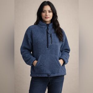 Pink by VS women’s Xs Soft Sherpa hoodie blue